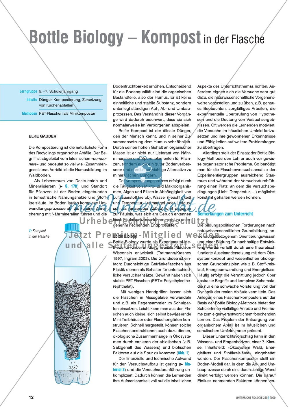 Stoffkreisläufe: Modell zur Kompostierung mittels einer Plastikflasche Preview 1
