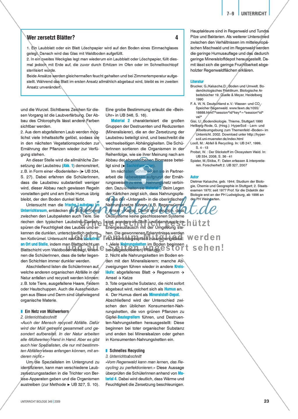Recycling im Untergrund: Versuch und Gedankenexperiment zur Zersetzung verschiedener organischer Stoffe am Boden Preview 7