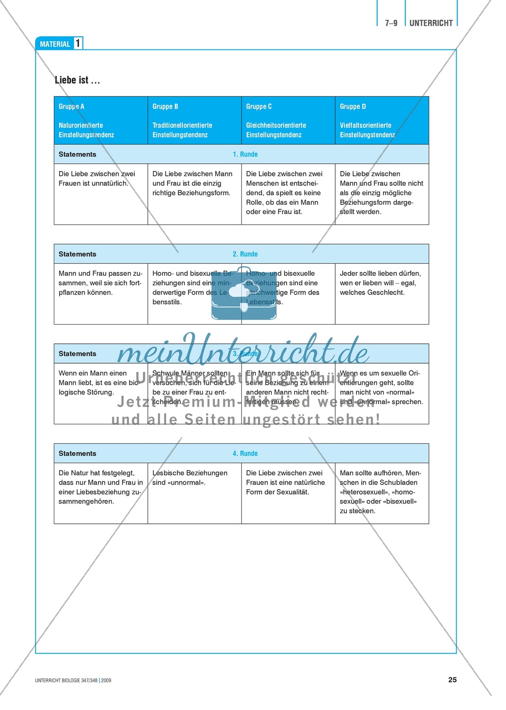Binnendifferenziertes Lernen bei der Sexualerziehung: Differenzierung nach Einstellungstendenzen Preview 2