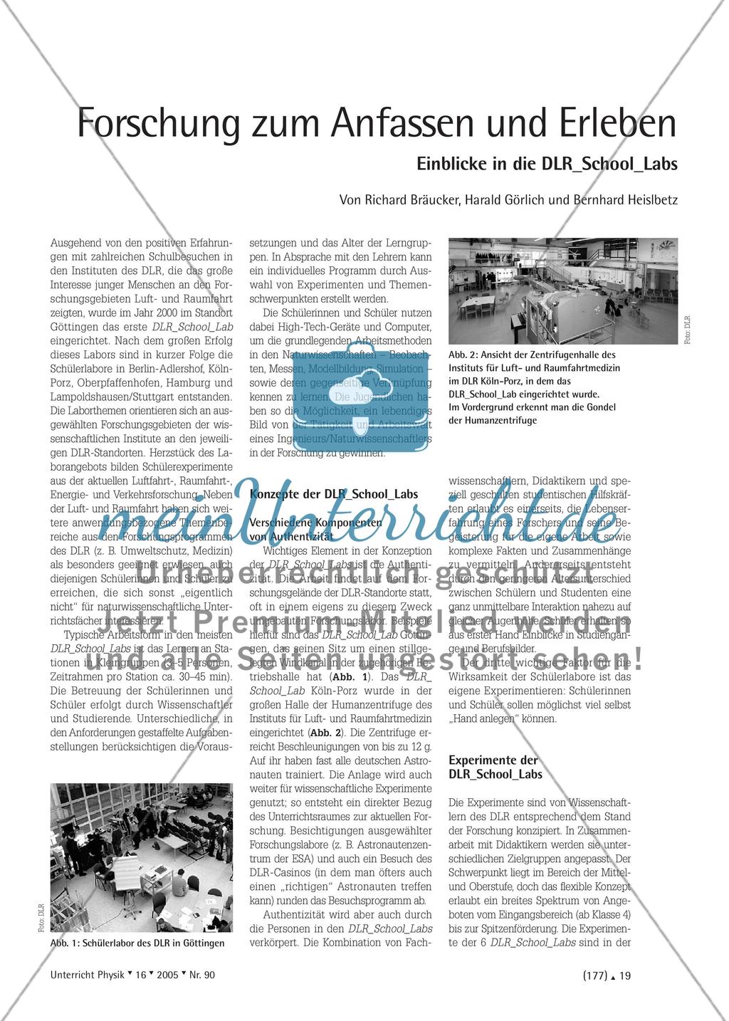 Forschung zum Anfassen und Erleben - Einblicke in die DLR_School_Labs Preview 1