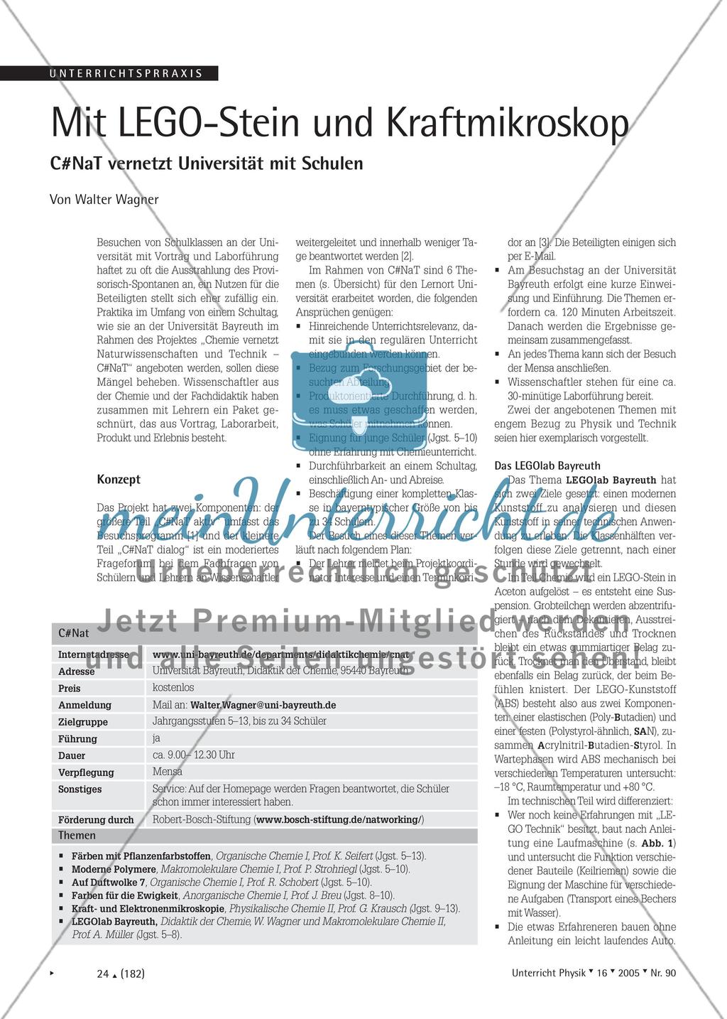 Mit LEGO-Stein und Kraftmikroskop - C#NaT vernetzt Universität mit Schulen Preview 1
