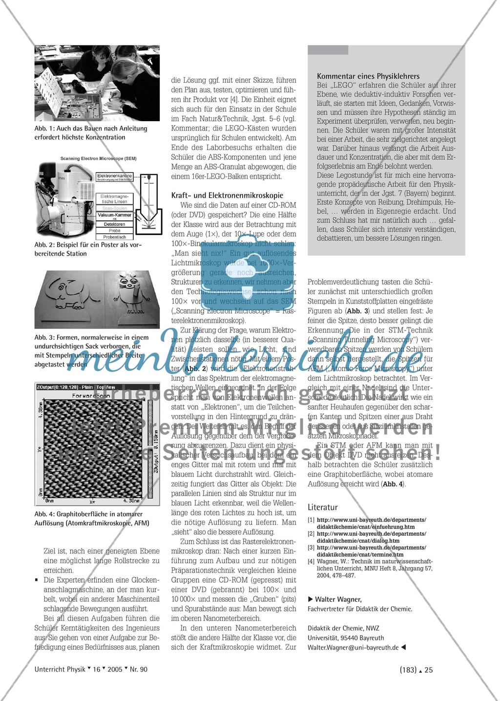 Mit LEGO-Stein und Kraftmikroskop - C#NaT vernetzt Universität mit Schulen Preview 2