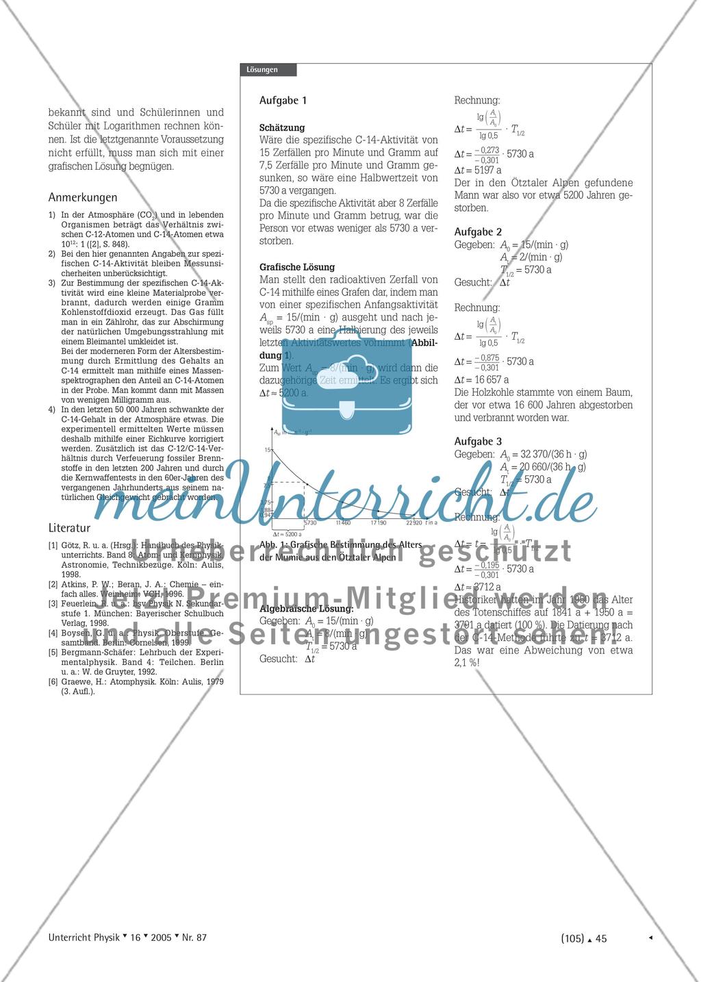 Altersbestimmung nach der C-14-Methode Preview 2