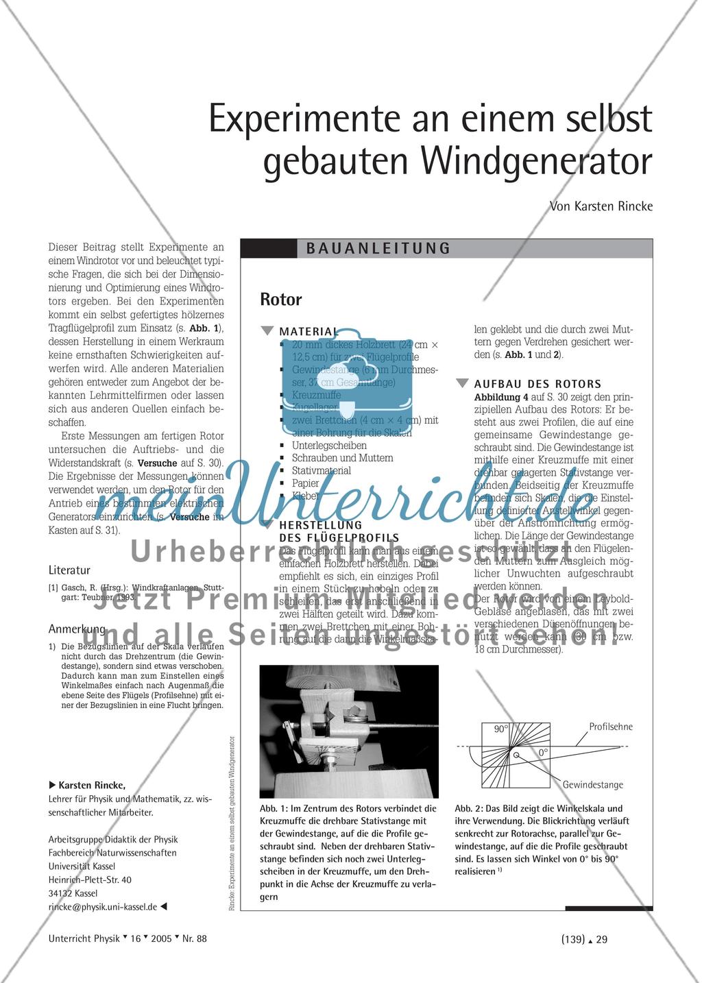 Experimente an einem selbst gebauten Windgenerator Preview 1