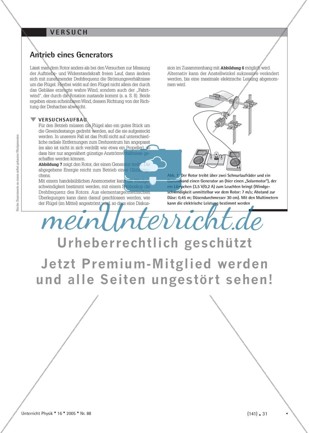 Experimente an einem selbst gebauten Windgenerator Preview 3