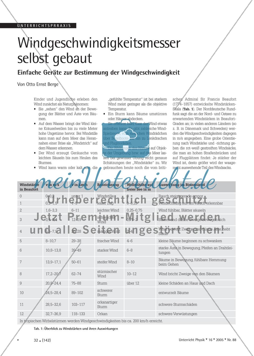 Windgeschwindigkeitsmesser selbst gebaut - Einfache Geräte zur Bestimmung der Windgeschwindigkeit Preview 1
