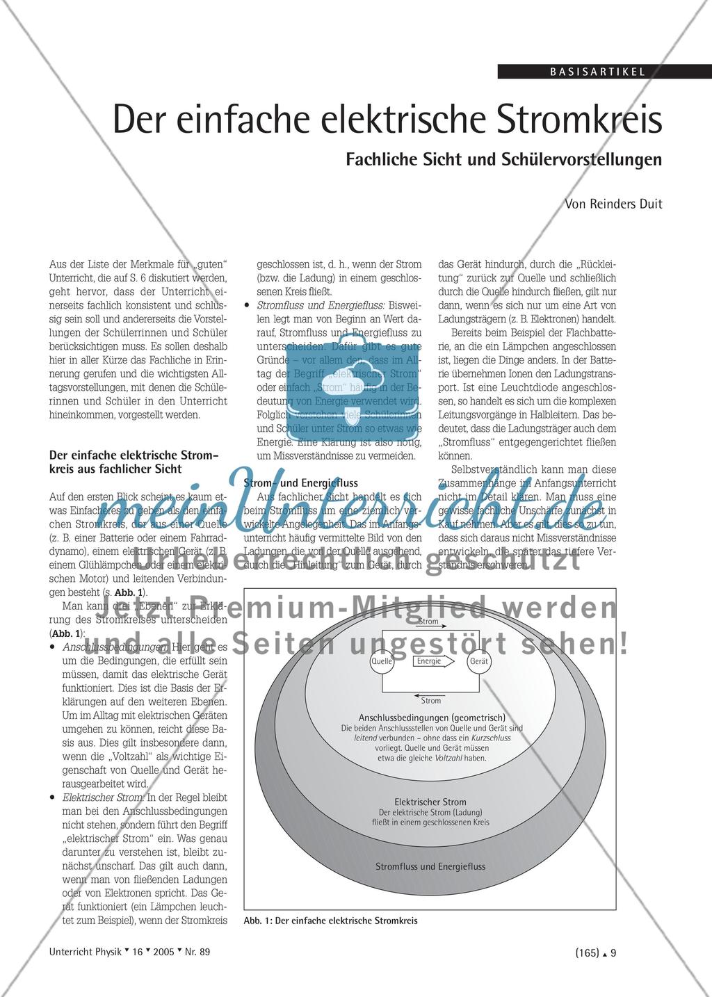 Der einfache elektrische Stromkreis - Fachliche Sicht und Schülervorstellungen Preview 1