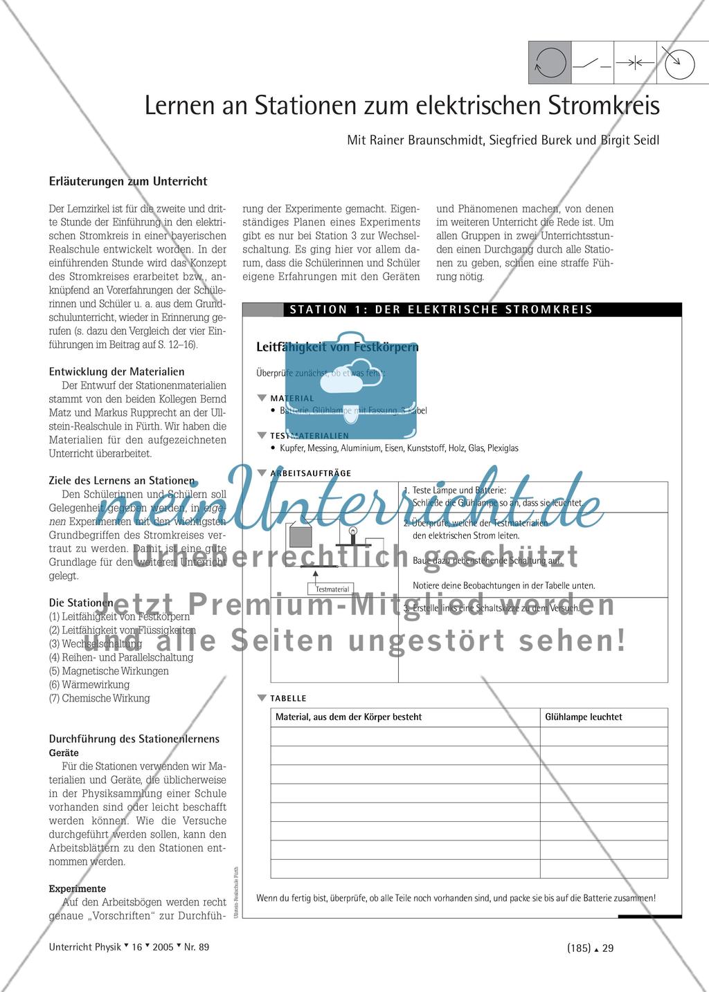 Lernen an Stationen zum elektrischen Stromkreis Preview 3