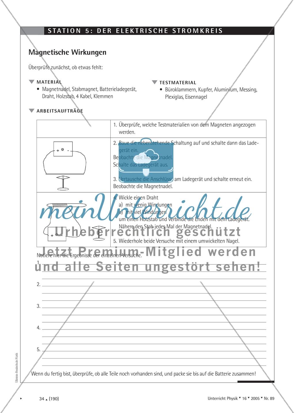 Lernen an Stationen zum elektrischen Stromkreis Preview 8