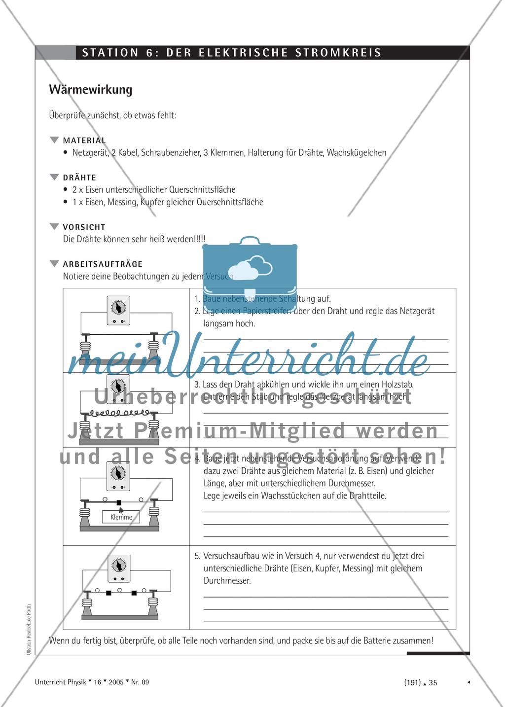 Lernen an Stationen zum elektrischen Stromkreis Preview 9