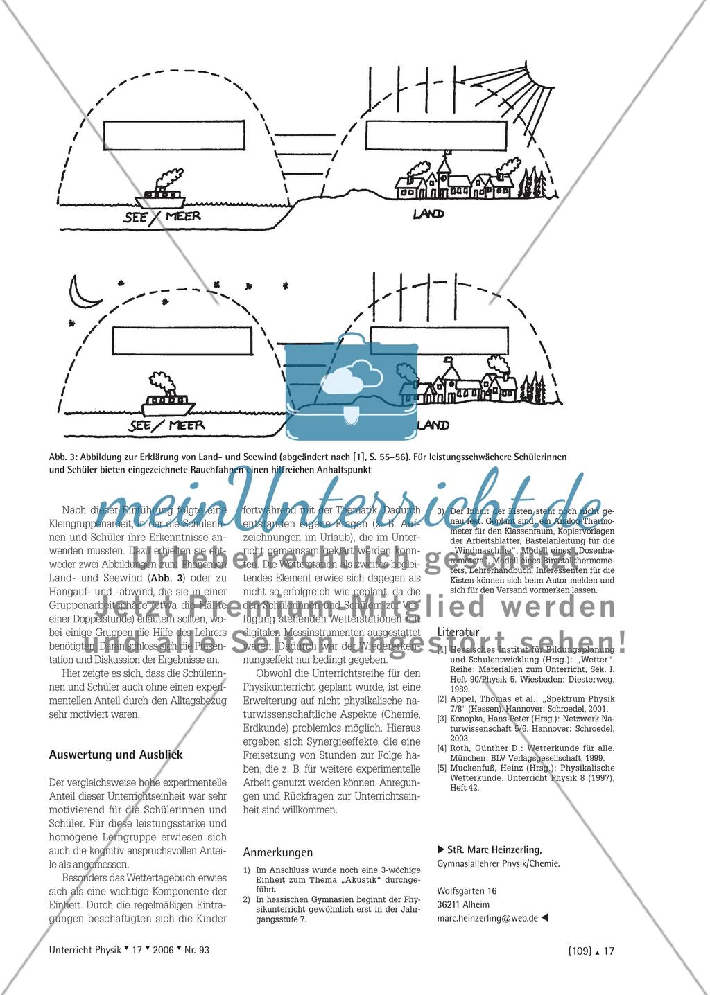 Wetter - Aufbau einer Unterrichtseinheit für den Physikunterricht (6. Klasse) Preview 4