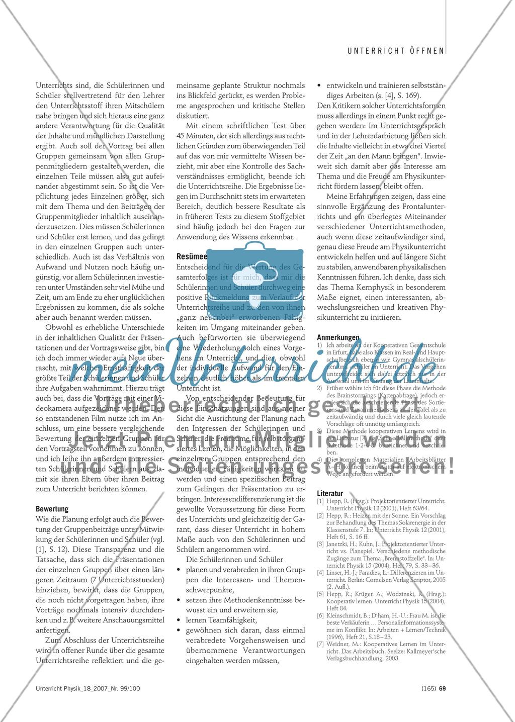 Vielfalt in Projekten - Differenzierung durch interessenbezogene Gruppenarbeit Preview 7