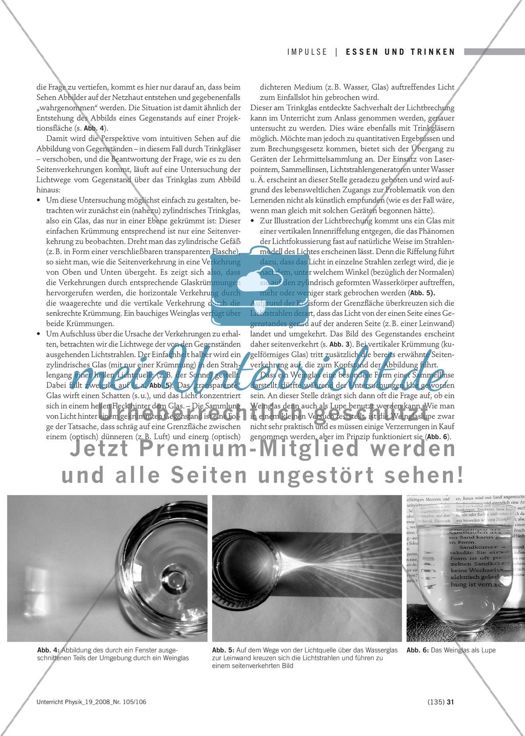 Ein tiefer Blick ins Glas - Alltagsphänomene als Zugang zur geometrischen Optik Preview 2