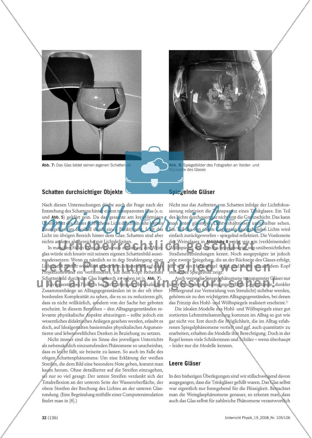 Ein tiefer Blick ins Glas - Alltagsphänomene als Zugang zur geometrischen Optik Preview 3