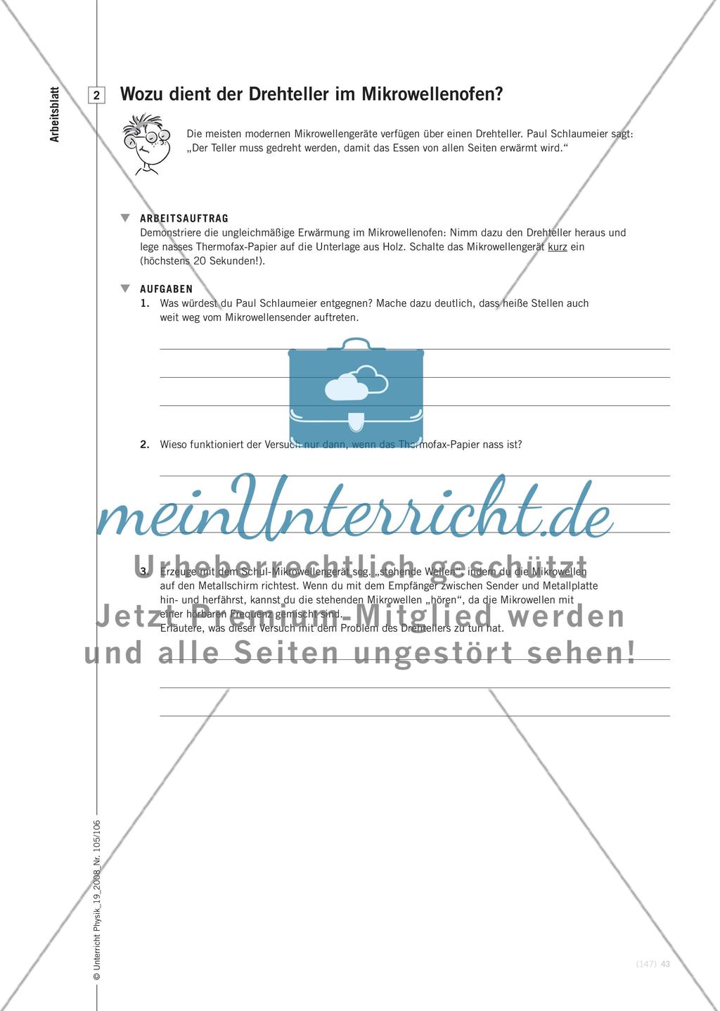 Wie funktioniert die Mikrowelle? - Untersuchungen am Mikrowellenofen im Physikunterricht der Sekundarstufe I Preview 10
