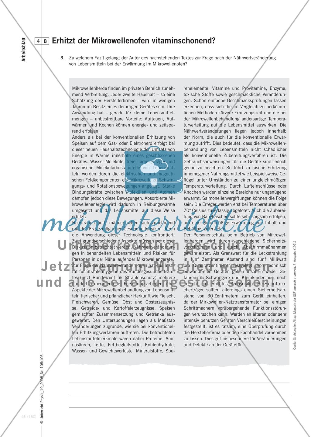 Wie funktioniert die Mikrowelle? - Untersuchungen am Mikrowellenofen im Physikunterricht der Sekundarstufe I Preview 13