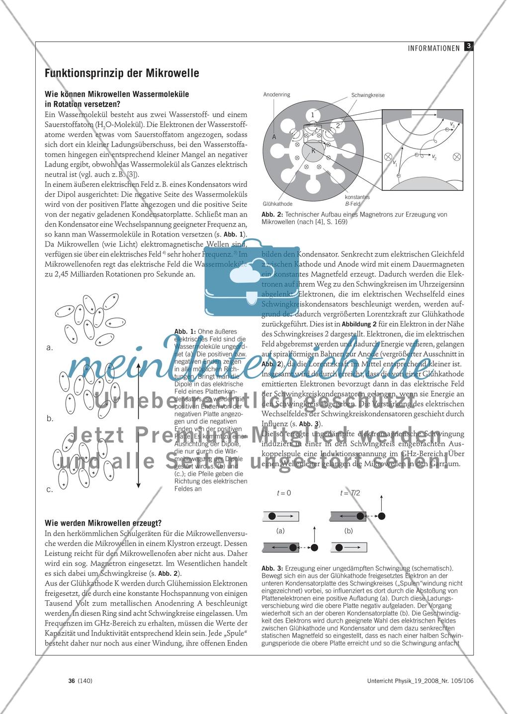 Wie funktioniert die Mikrowelle? - Untersuchungen am Mikrowellenofen im Physikunterricht der Sekundarstufe I Preview 3