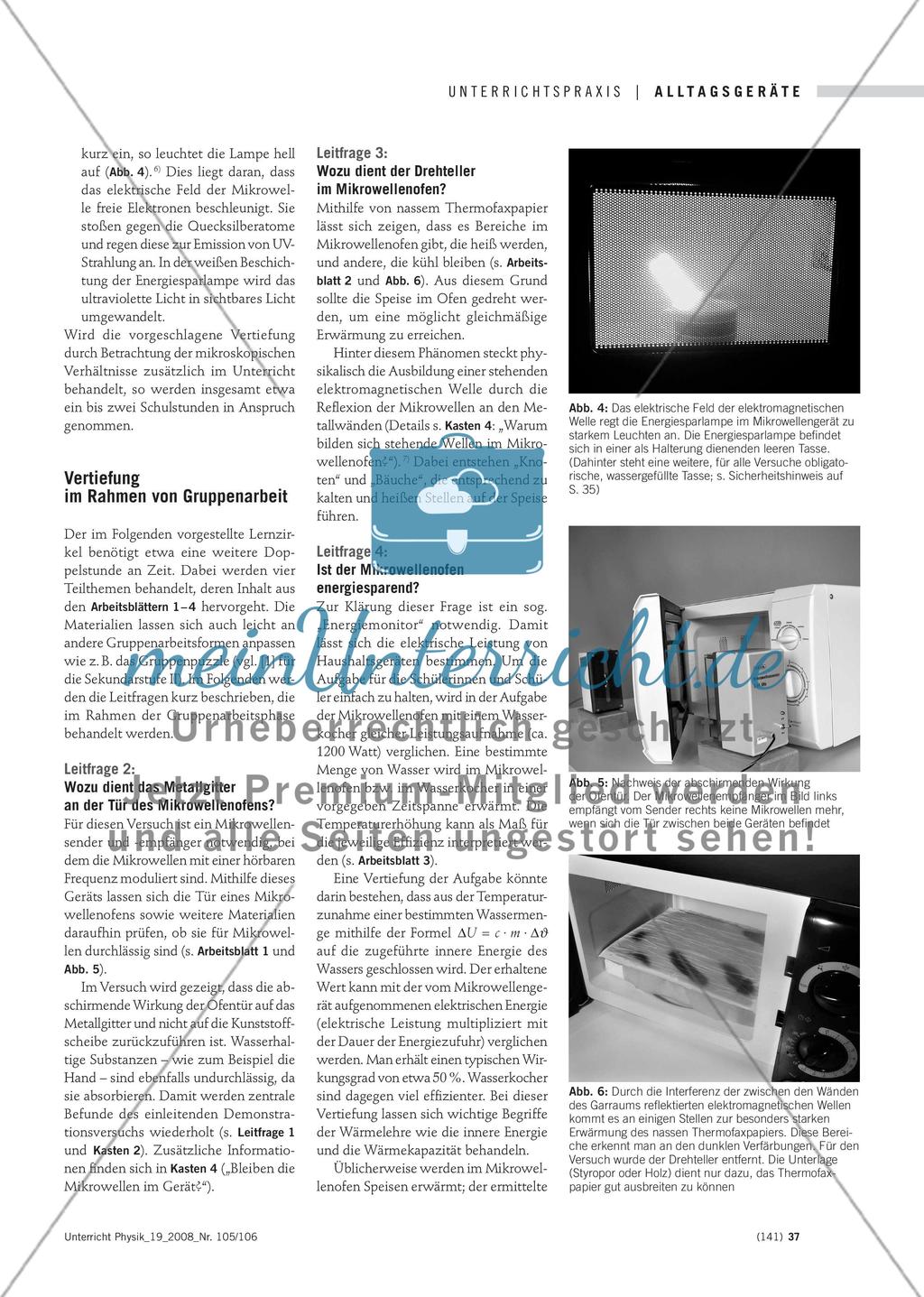 Wie funktioniert die Mikrowelle? - Untersuchungen am Mikrowellenofen im Physikunterricht der Sekundarstufe I Preview 4