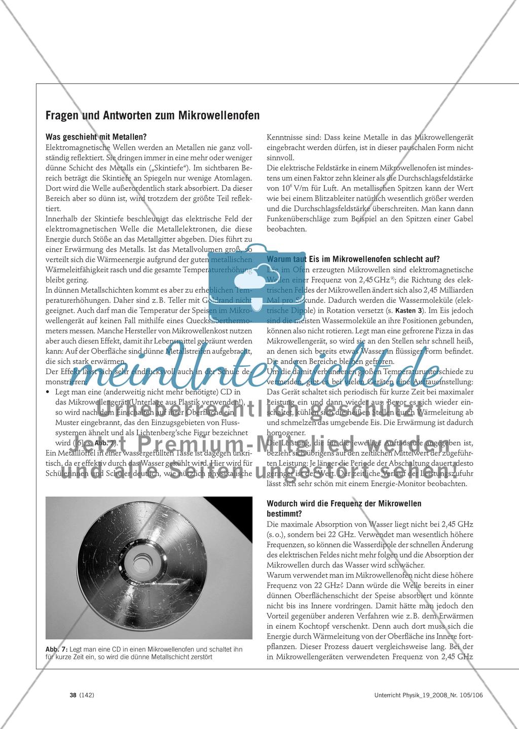 Wie funktioniert die Mikrowelle? - Untersuchungen am Mikrowellenofen im Physikunterricht der Sekundarstufe I Preview 5