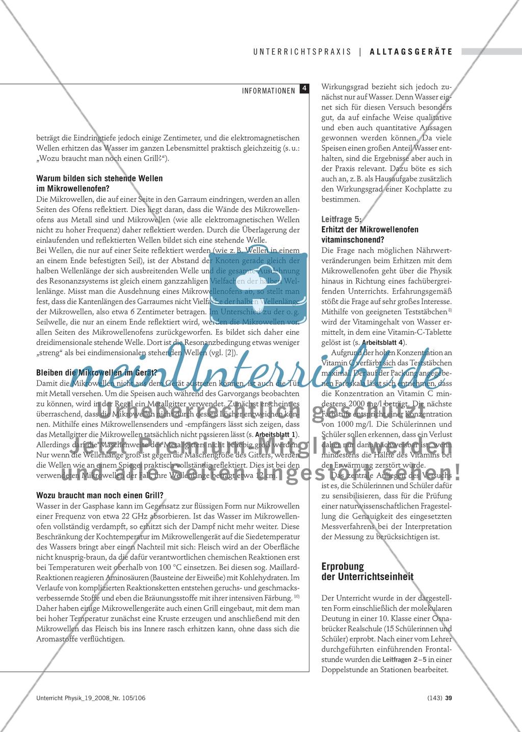 Wie funktioniert die Mikrowelle? - Untersuchungen am Mikrowellenofen im Physikunterricht der Sekundarstufe I Preview 6