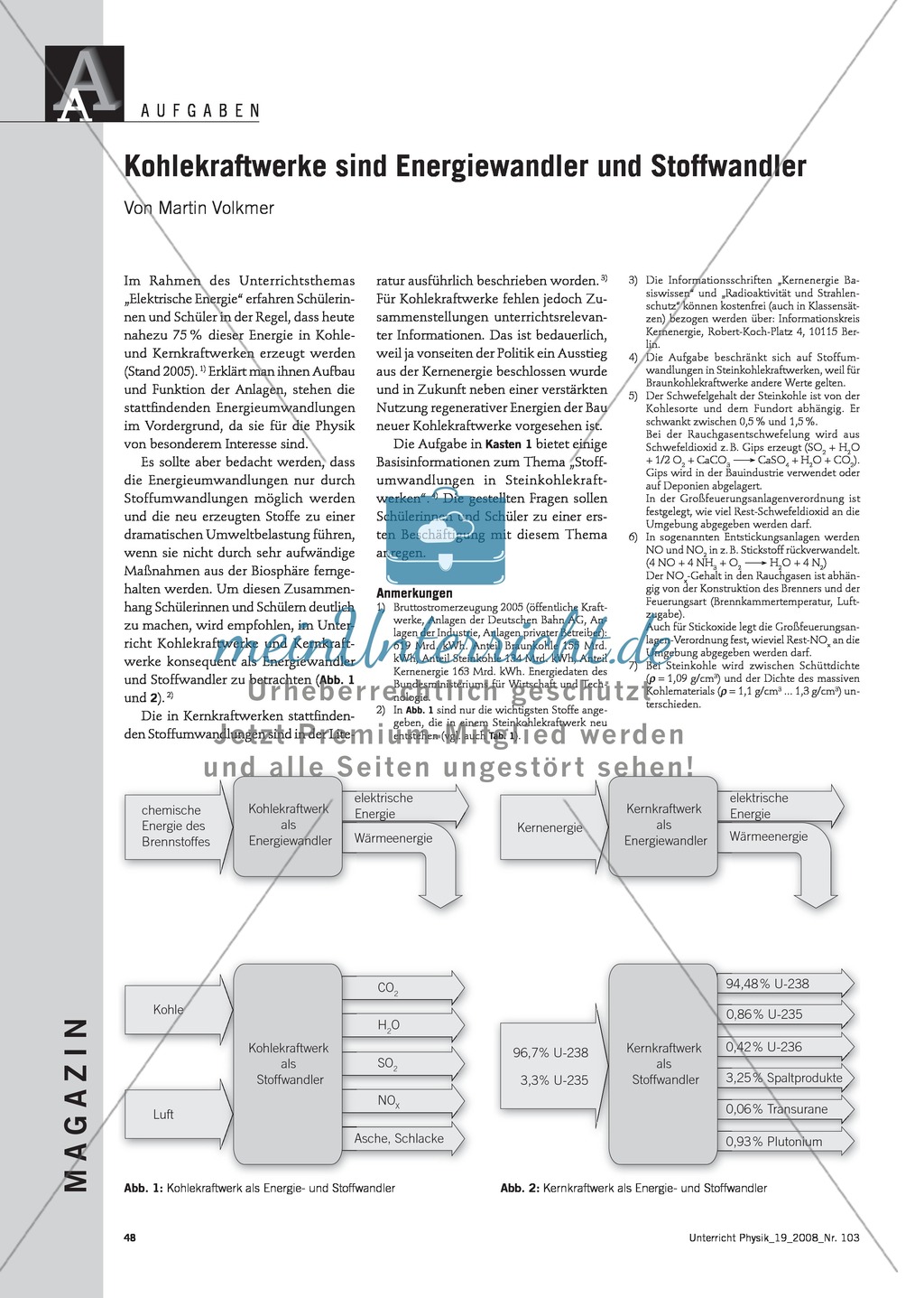 Energietechnik: Kohlekraftwerke als Energiewandler und Stoffwandler. Mit Infotext, Aufgaben und Lösungen. Preview 1