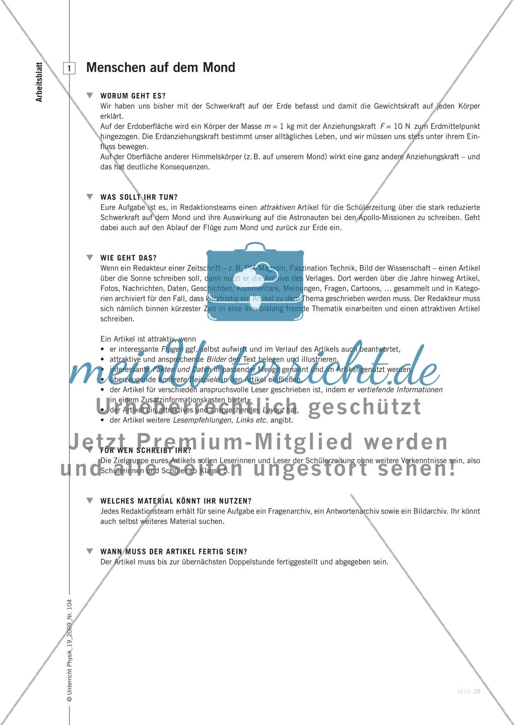 Menschen auf dem Mond - Mit Archiven attraktive Texte schreiben: Beispiel „Apollo-Mondmissionen“ Preview 2