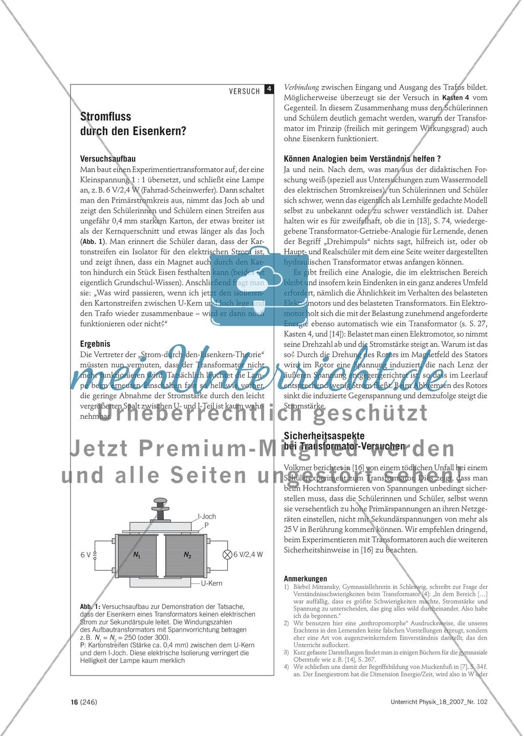 Unterrichten über den Transformator - Didaktische Aspekte eines problematischen Themas Preview 6