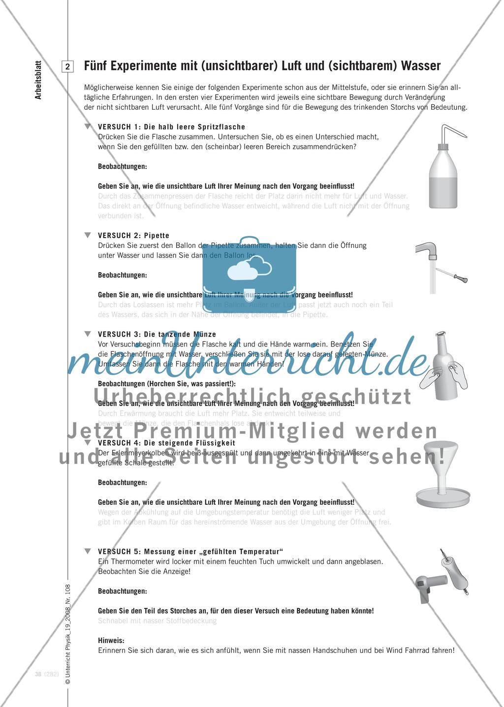 Der trinkende Storch - Experimentierserien als Ausgangspunkt für einen Unterricht über thermodynamischen Maschinen Preview 5