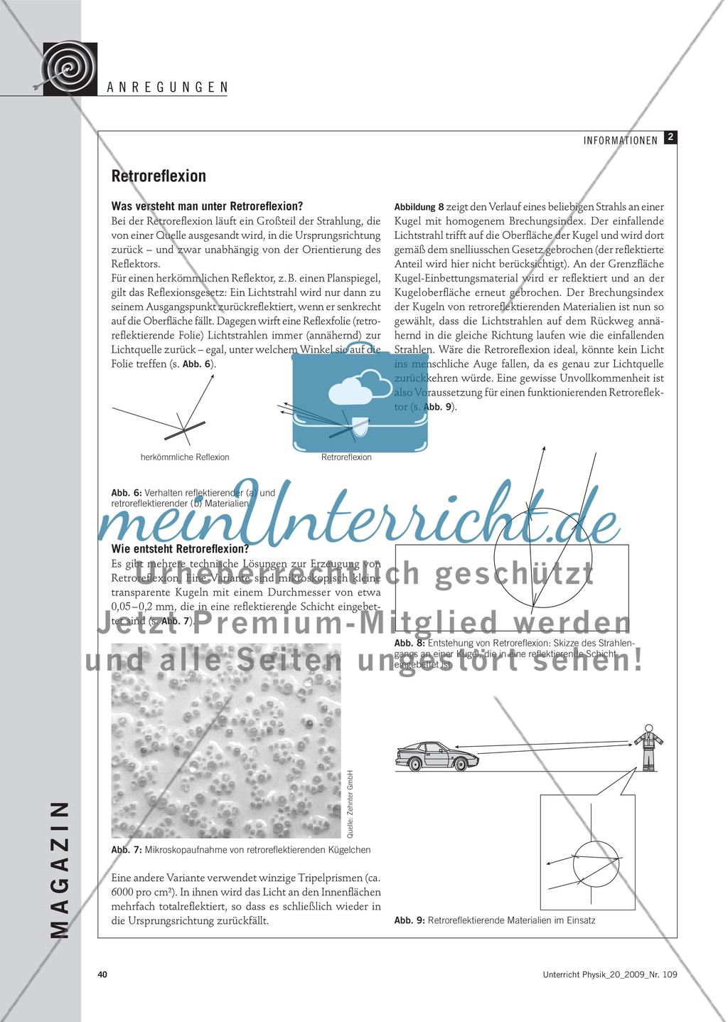 Retroreflexion an Warnwesten - Ein Vorschlag für die unterrichtliche Erkundung des Phänomens der Retroreflexion Preview 3
