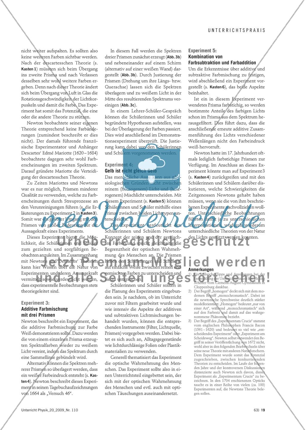 Auf den Spuren Newtons - Experimente zur Farbzerlegung und Farbmischung mit Prismen Preview 4