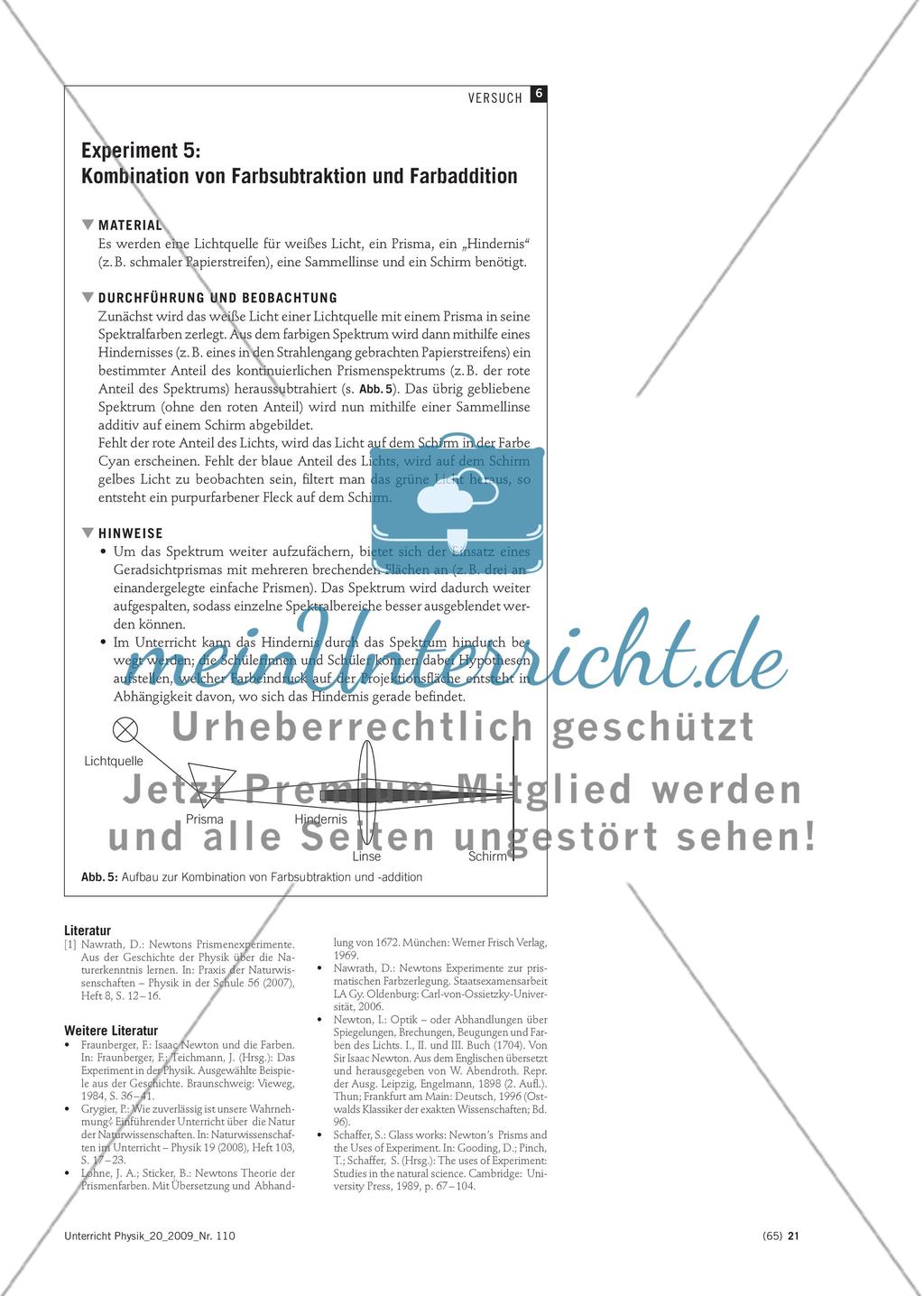 Auf den Spuren Newtons - Experimente zur Farbzerlegung und Farbmischung mit Prismen Preview 6