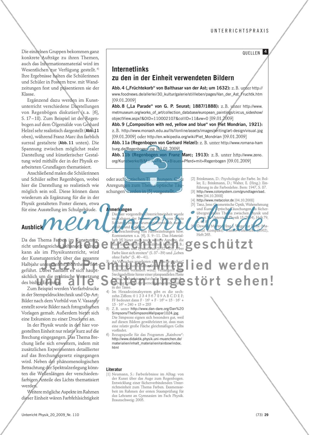 Farberlebnisse - Eine fächerverbindende Unterrichtseinheit zwischen Physik und Kunst in der Sekundarstufe I Preview 8