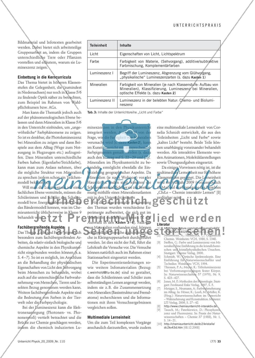 Leuchtende und bunte Steine - Licht und Farbe am Beispiel von Mineralien im Rahmen einer fachübergreifenden Unterrichtseinheit Preview 4