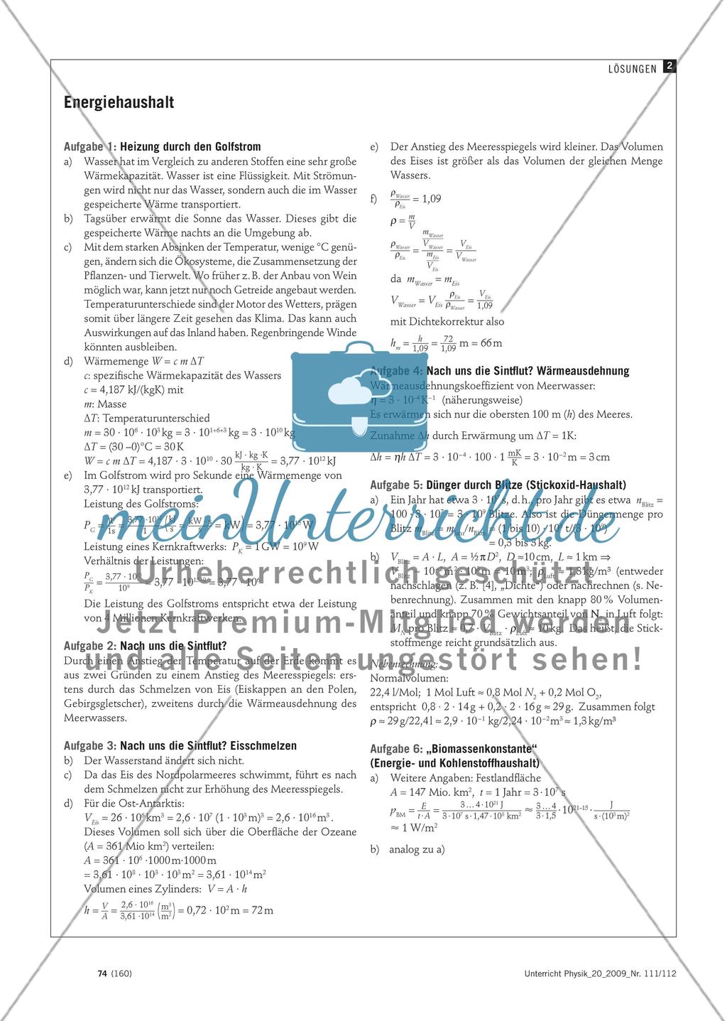 Aufgaben zu Physik und Klima Preview 4