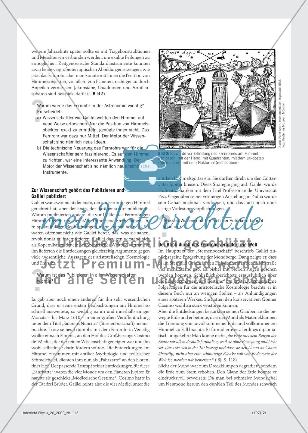 Das Fernrohr Galileis - Materialien für Unterricht zur Wissenschaftsgeschichte und zum Nachdenken über die Natur der Naturwissenschaften Preview 4