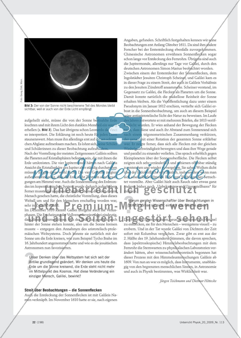 Das Fernrohr Galileis - Materialien für Unterricht zur Wissenschaftsgeschichte und zum Nachdenken über die Natur der Naturwissenschaften Preview 5