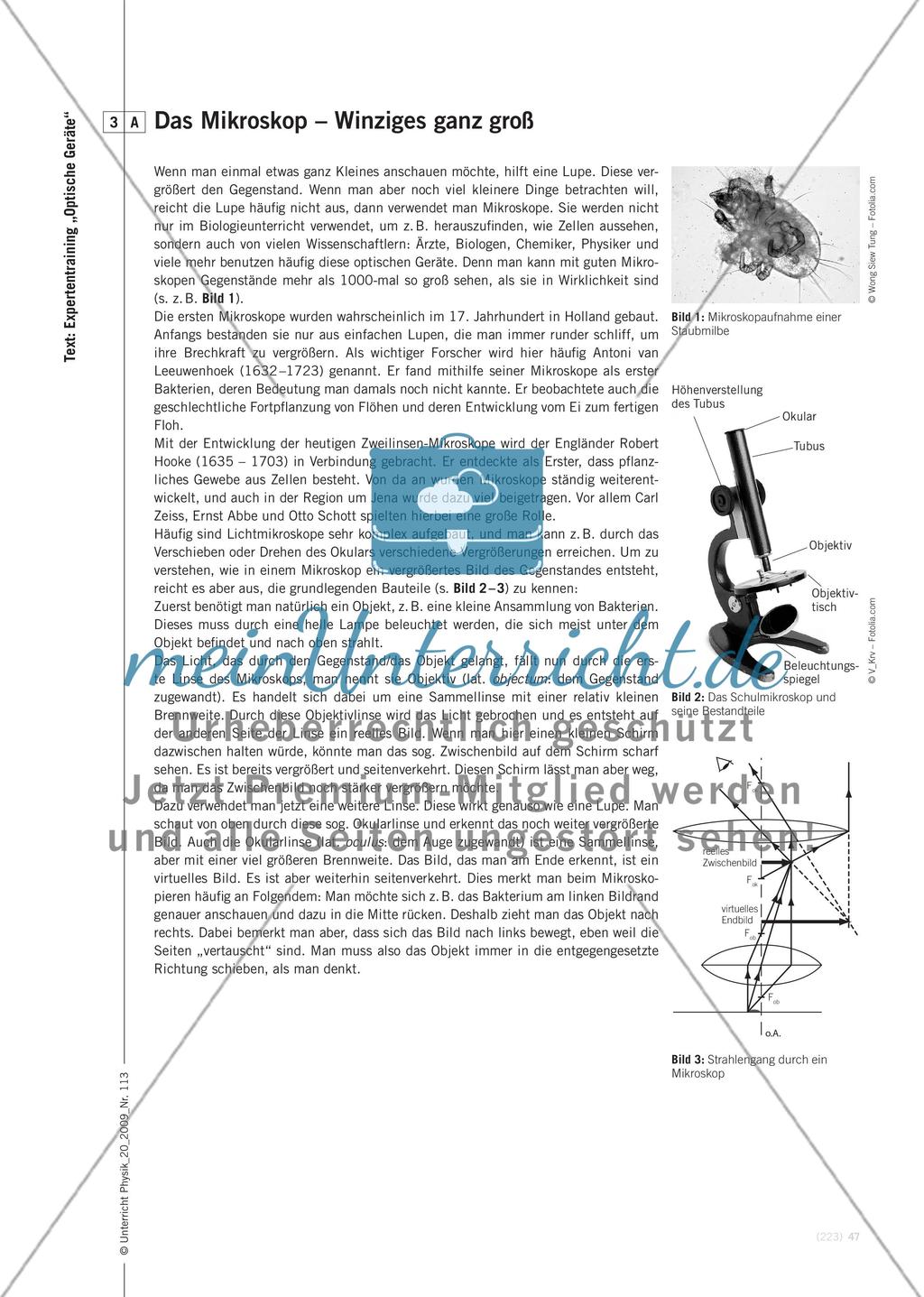 Optische Geräte im Vergleich - Expertentraining – eine Möglichkeit zur Behandlung des Themas optische Geräte Preview 10
