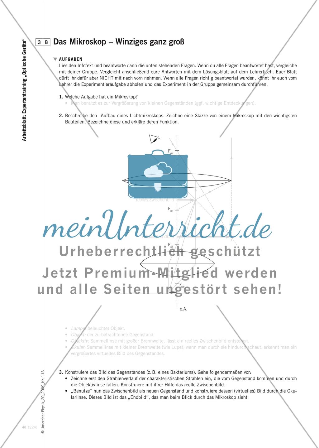 Optische Geräte im Vergleich - Expertentraining – eine Möglichkeit zur Behandlung des Themas optische Geräte Preview 11