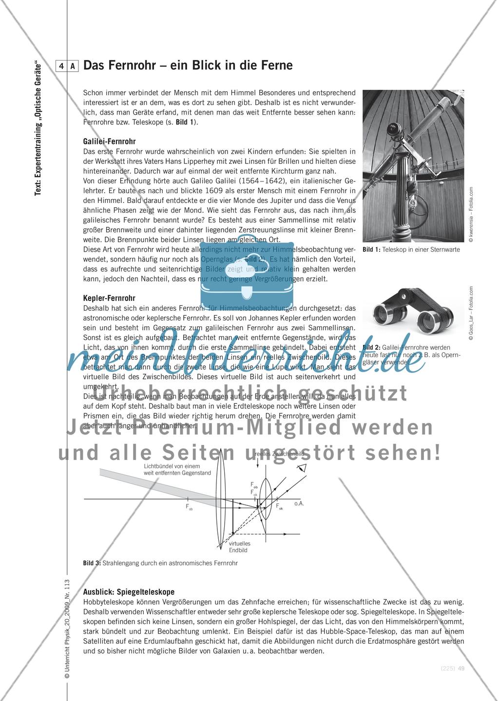 Optische Geräte im Vergleich - Expertentraining – eine Möglichkeit zur Behandlung des Themas optische Geräte Preview 12