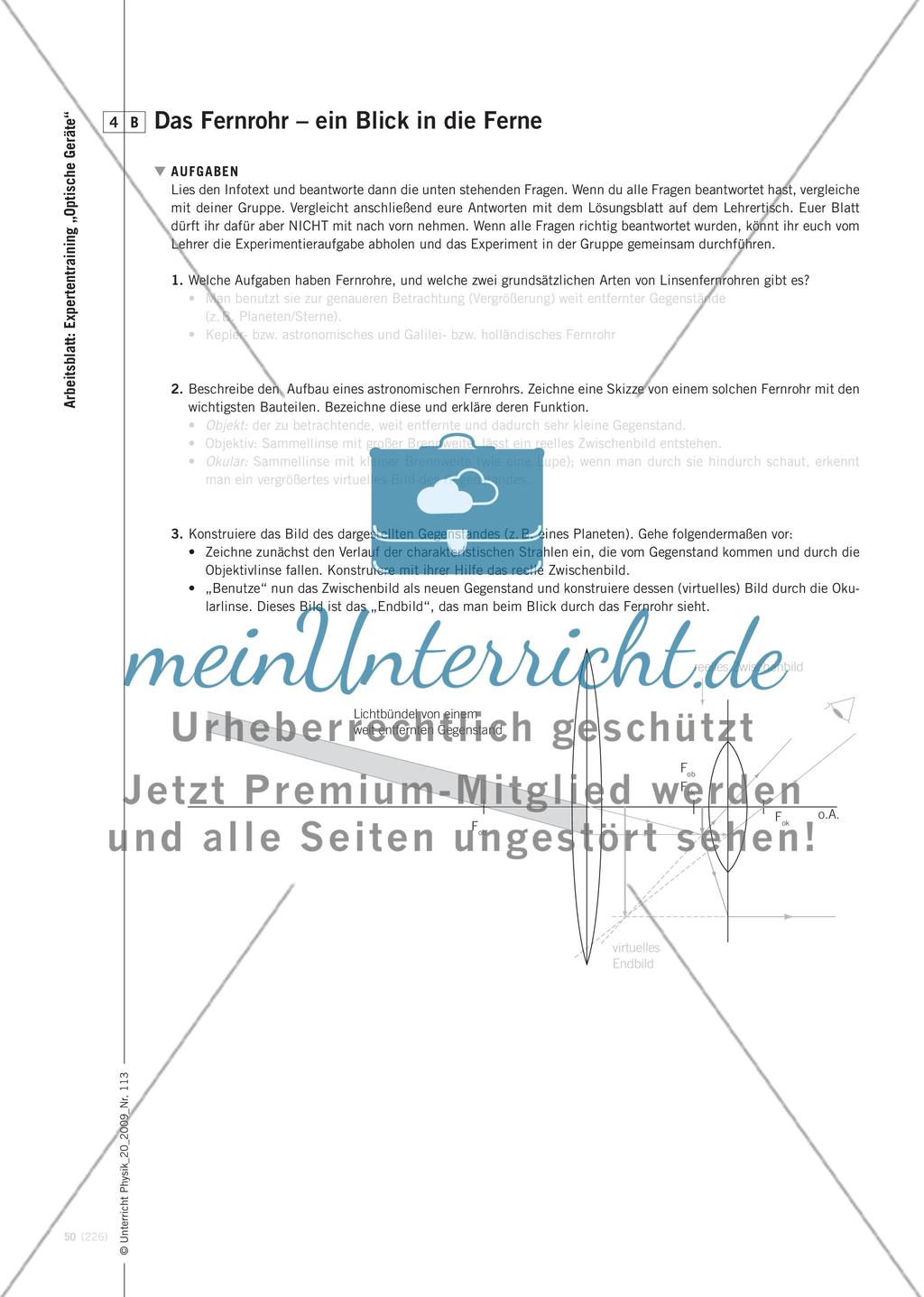Optische Geräte im Vergleich - Expertentraining – eine Möglichkeit zur Behandlung des Themas optische Geräte Preview 13