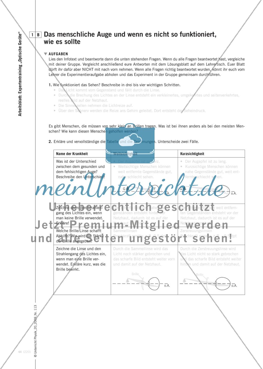 Optische Geräte im Vergleich - Expertentraining – eine Möglichkeit zur Behandlung des Themas optische Geräte Preview 7