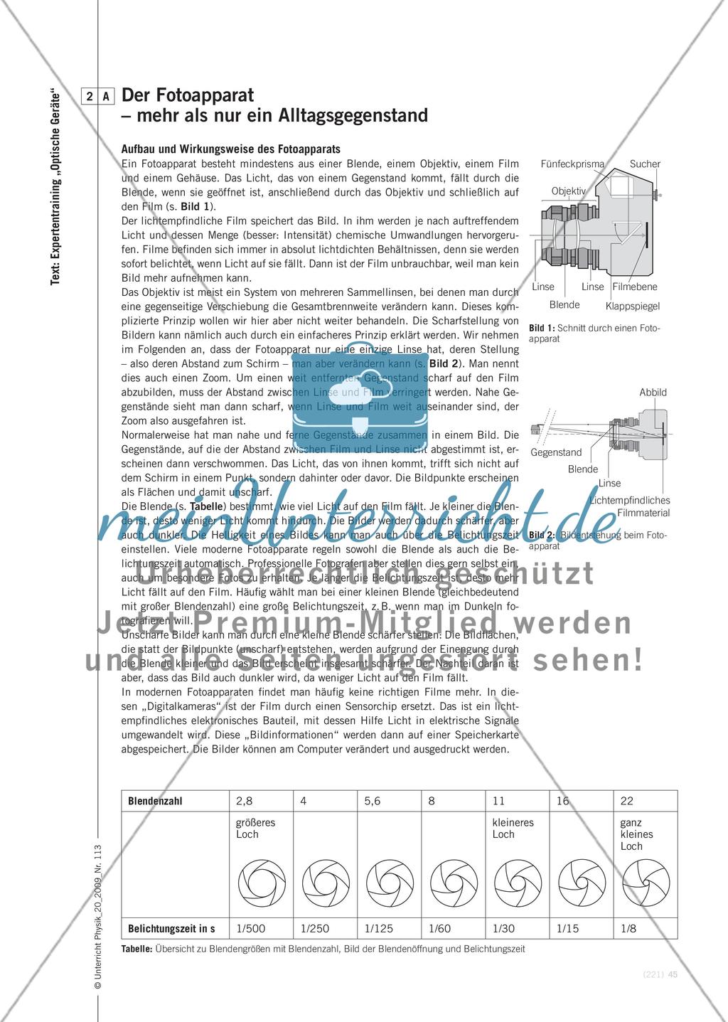Optische Geräte im Vergleich - Expertentraining – eine Möglichkeit zur Behandlung des Themas optische Geräte Preview 8