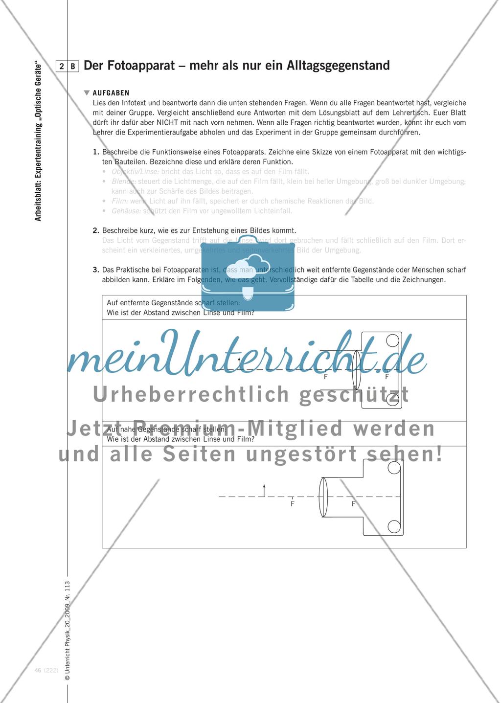 Optische Geräte im Vergleich - Expertentraining – eine Möglichkeit zur Behandlung des Themas optische Geräte Preview 9