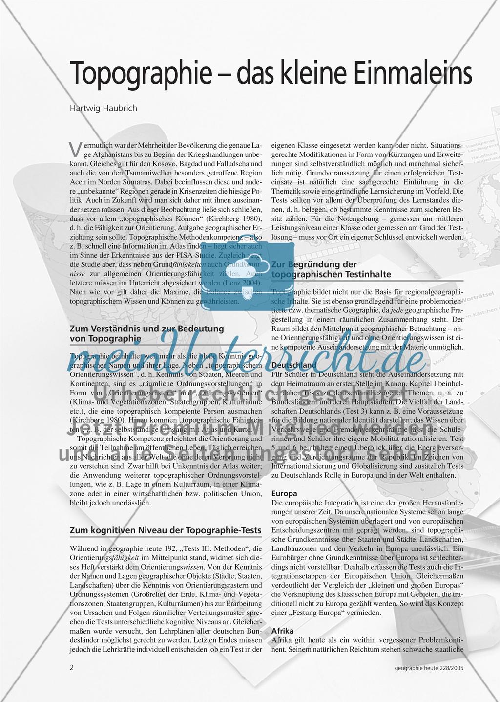Topographie – das kleine Einmaleins der Geographie Preview 1