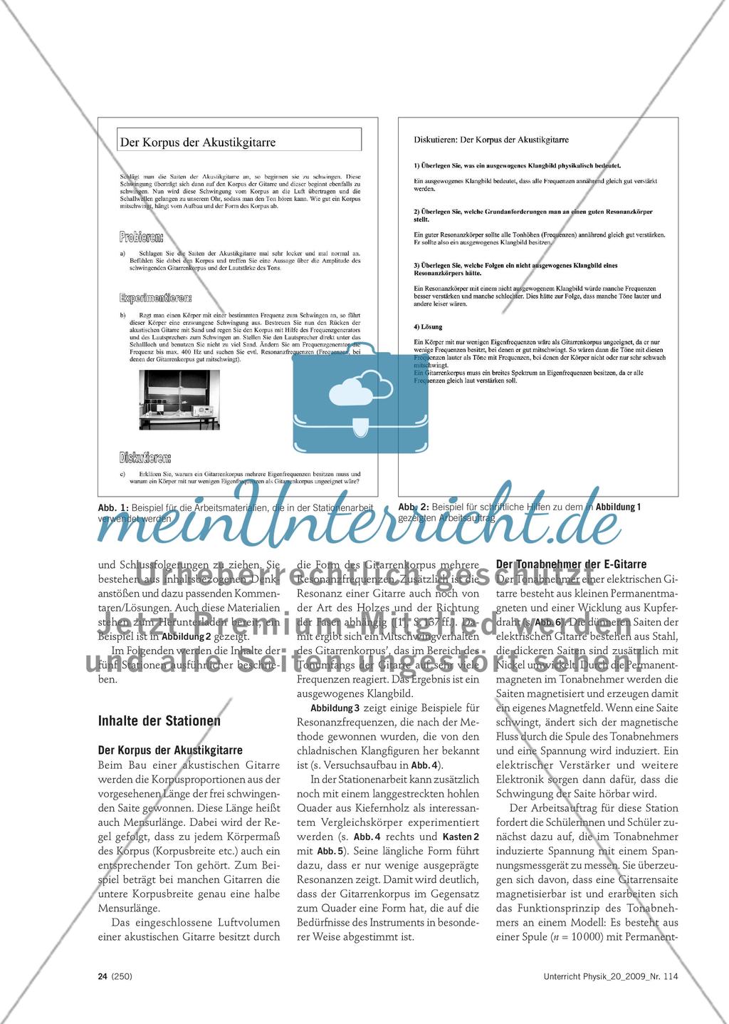 Die akustische und elektrische Gitarre als Kontext - Lernen an Stationen zu den Themen „Schwingungen und Wellen“ sowie „elektromagnetische Induktion“ Preview 2