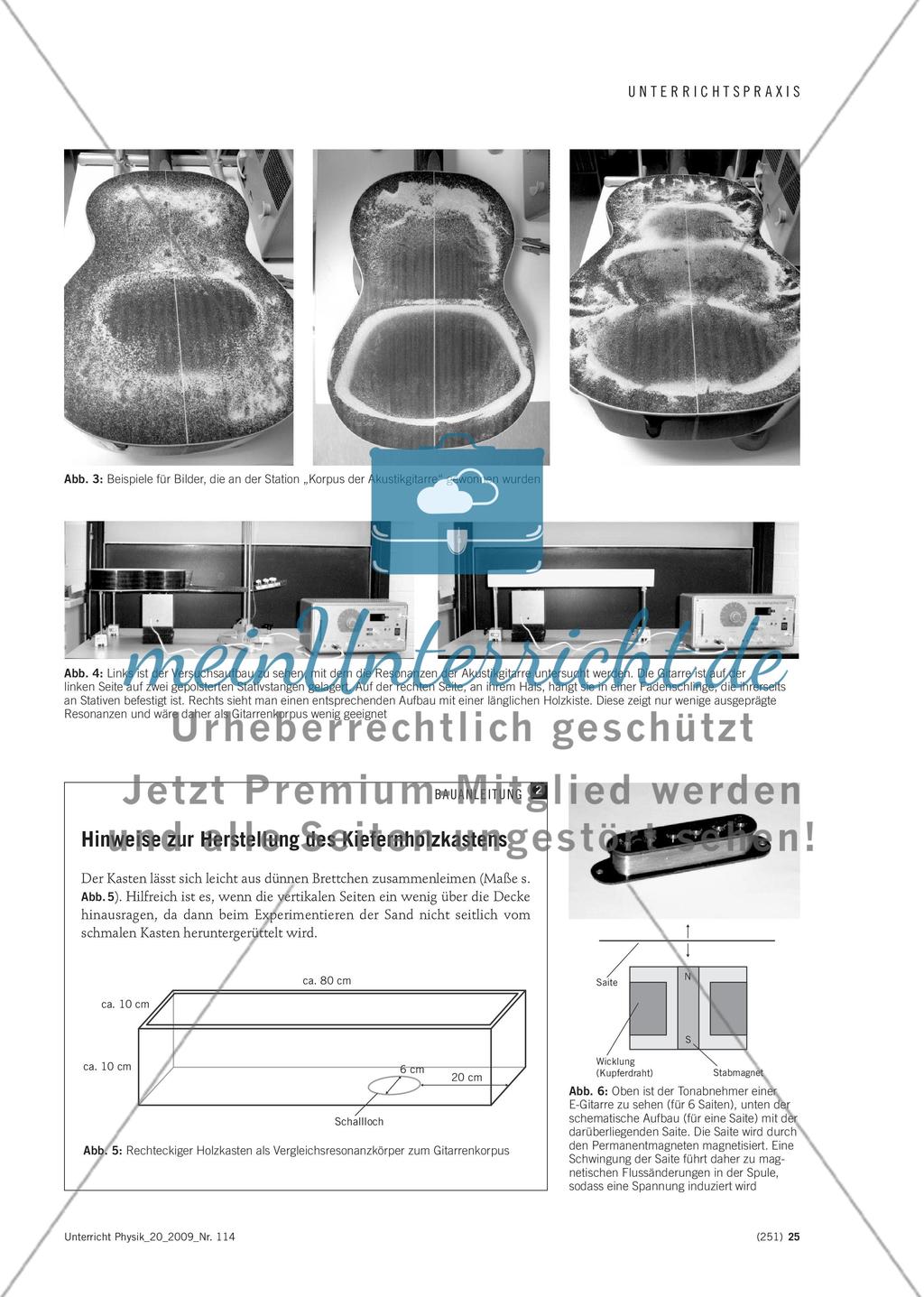 Die akustische und elektrische Gitarre als Kontext - Lernen an Stationen zu den Themen „Schwingungen und Wellen“ sowie „elektromagnetische Induktion“ Preview 3