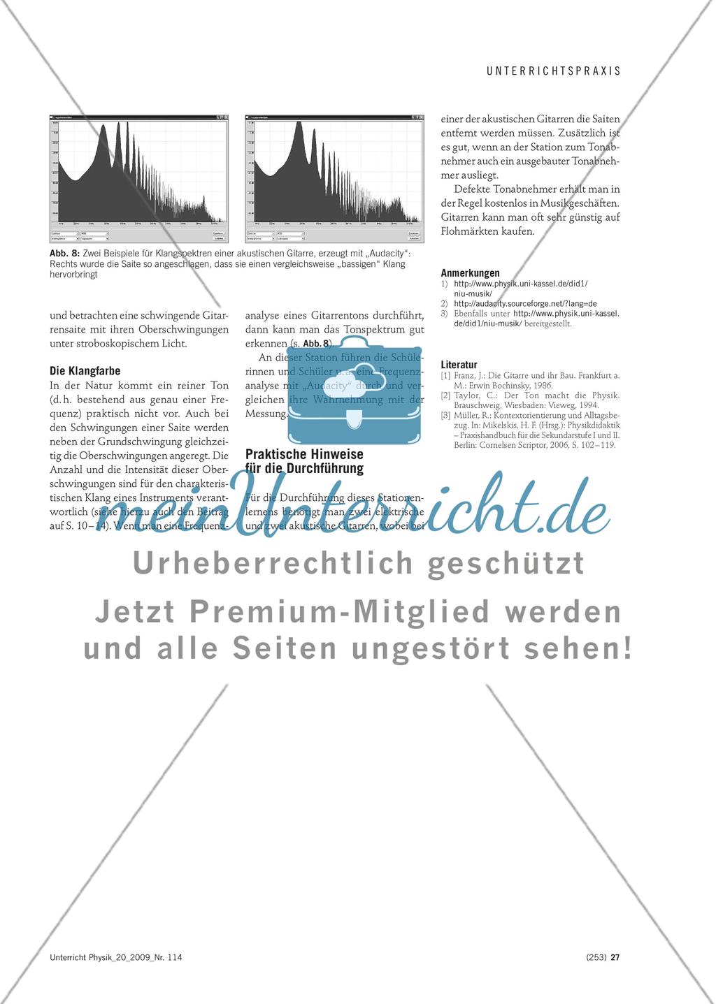 Die akustische und elektrische Gitarre als Kontext - Lernen an Stationen zu den Themen „Schwingungen und Wellen“ sowie „elektromagnetische Induktion“ Preview 5