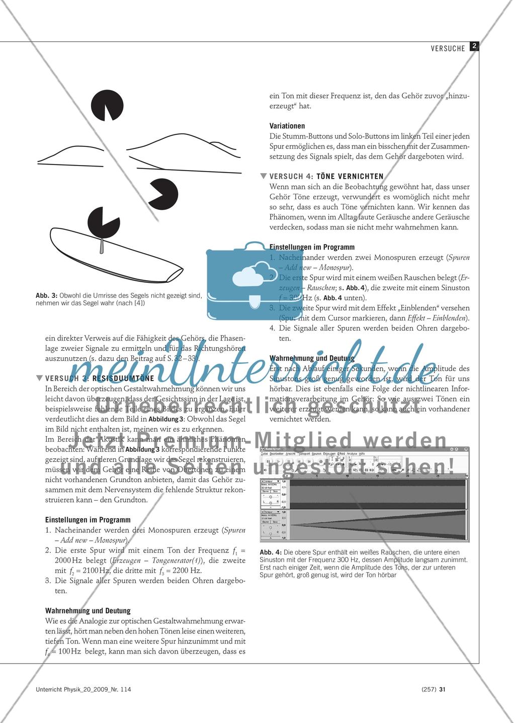 Unsere Ohren lassen von sich hören - Psychoakustische Versuche mit dem Computer Preview 4