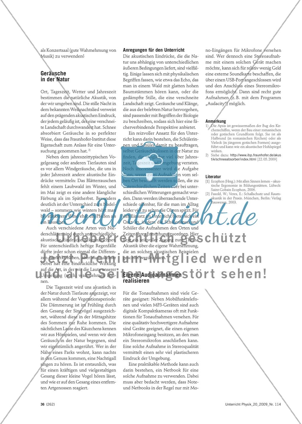 Klänge und Geräusche im Alltag - Vorschläge für die Untersuchung akustischer Eigenschaften der Lebenswelt von Schülerinnen und Schülern Preview 3