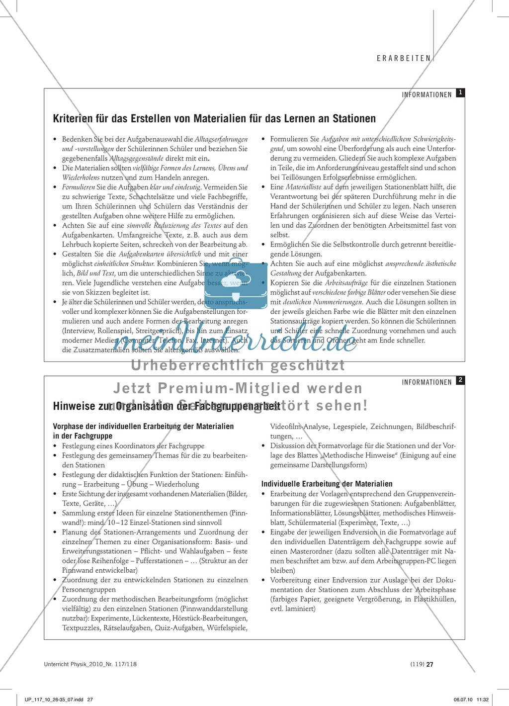 Infotext: Regeln für das Arbeiten an Stationen. Preview 2